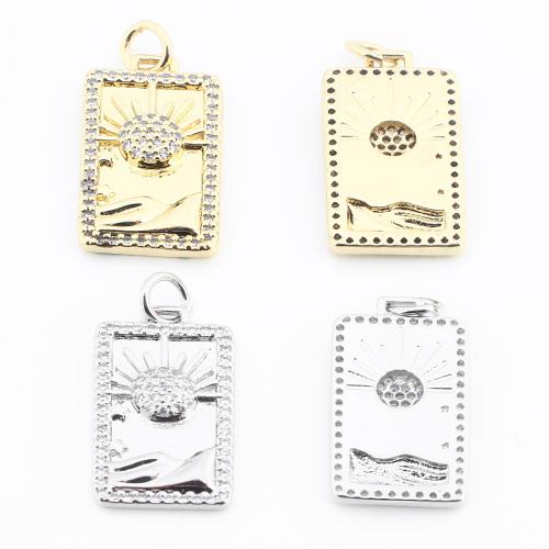 Colgante de Micro Pavé de Zirconía Cúbica, metal, Rectángular, chapado, Bricolaje & micro arcilla de zirconia cúbica, más colores para la opción, 25x12x3mm, Vendido por UD
