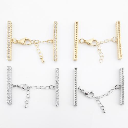 Brass Clasp Findings, metal, chapado, Bricolaje & micro arcilla de zirconia cúbica, más colores para la opción, 43x70x4mm, Vendido por UD