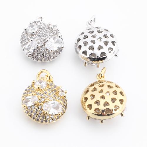 Colgante de Micro Pavé de Zirconía Cúbica, metal, chapado, Bricolaje & micro arcilla de zirconia cúbica, más colores para la opción, 19x18x8mm, Vendido por UD