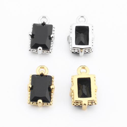Colgante de Micro Pavé de Zirconía Cúbica, metal, Rectángular, chapado, Bricolaje & micro arcilla de zirconia cúbica, más colores para la opción, 10.5x6.5x4mm, Vendido por UD