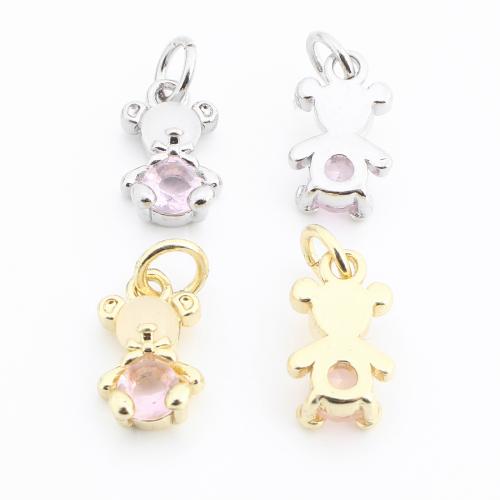Colgante de Micro Pavé de Zirconía Cúbica, metal, Oso, chapado, Bricolaje & micro arcilla de zirconia cúbica, más colores para la opción, 15x12x3mm, Vendido por UD