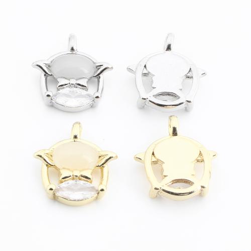 Colgante de Micro Pavé de Zirconía Cúbica, metal, chapado, Bricolaje & micro arcilla de zirconia cúbica, más colores para la opción, 12x11x3mm, Vendido por UD