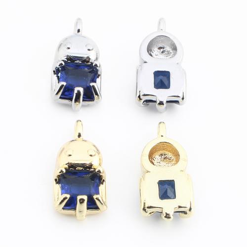 Colgante de Micro Pavé de Zirconía Cúbica, metal, chapado, Bricolaje & micro arcilla de zirconia cúbica, más colores para la opción, 13x6x3.5mm, Vendido por UD