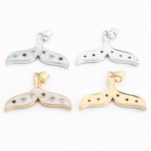 Colgante de Micro Pavé de Zirconía Cúbica, metal, chapado, Bricolaje & micro arcilla de zirconia cúbica & esmalte, más colores para la opción, 26x29x2mm, Vendido por UD