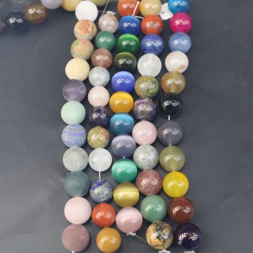 Mixto abalorio de piedra preciosa , Piedras preciosas, Esférico, pulido, Bricolaje & diverso tamaño para la opción, agujero:aproximado 1.5mm, Vendido por Sarta