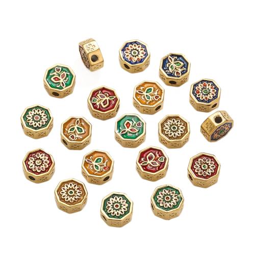 Stainless Steel Beads, 304 Stainless Steel, Geometrical Pattern, gold color plated, DIY & enamel Approx 2mm 