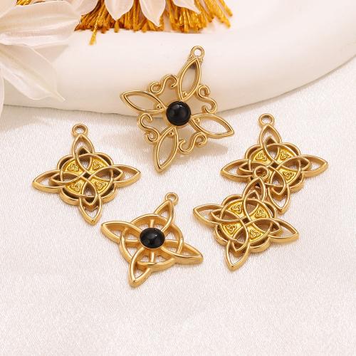 EL Colgante De Acero Inoxidable, acero inoxidable 304, con Obsidiana, chapado en color dorado, Bricolaje & diferentes estilos para la opción, Vendido por UD