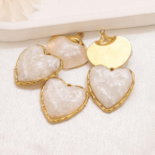 Cáscara blanca colgantes, acero inoxidable 304, con Nácar Blanca, chapado, Bricolaje & diferentes estilos para la opción, Vendido por UD