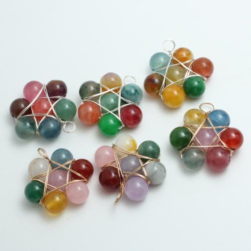 Colgantes semi piedras preciosas de la aleación de Zinc, con aleación de zinc, Hexagrama, hecho a mano, Bricolaje, más colores para la opción, 32x10mm, Vendido por UD