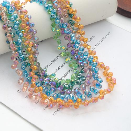 Abalorios de Cristal con Forma de Lágrima, Gota, Bricolaje & facetas, más colores para la opción, 8x6mm, longitud:aproximado 38 cm, Vendido por Sarta