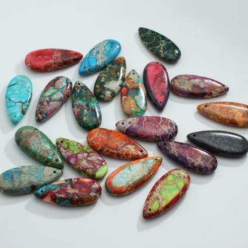 Imperial-Jaspis Anhänger, Impression Jaspis, Tropfen, DIY, keine, 15x35x6mm, verkauft von PC