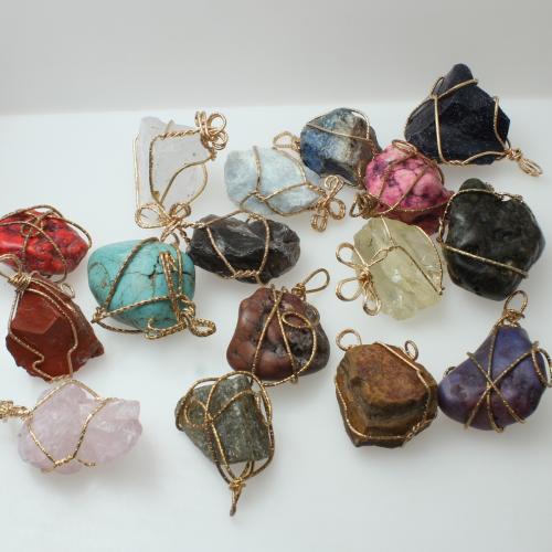 Colgantes semi piedras preciosas de la aleación de Zinc, con aleación de zinc, Irregular, Bricolaje & diferentes materiales para la opción, pendant size 30-40mm, Vendido por UD