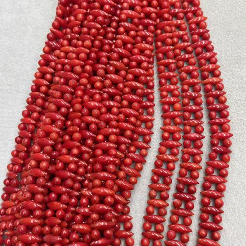 Abalorios de Coral, Bricolaje, Rojo, 12mm, aproximado 39PCs/Sarta, Vendido por Sarta