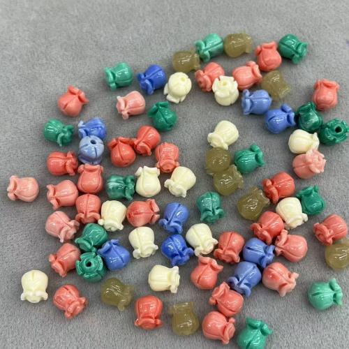 Granos de la cáscara teñido, Shell Polvos, Flor, Bricolaje, más colores para la opción, 7x9mm, 50PCs/Bolsa, Vendido por Bolsa