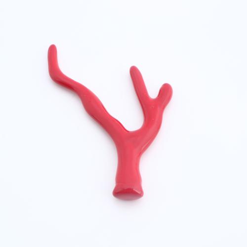 Harz-Schmuck-Anhänger, Harz, mit Messing, Branch, DIY, rot, 48x35x6mm, verkauft von PC