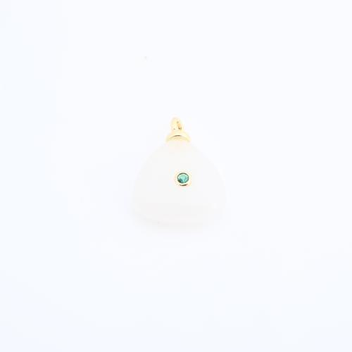 Edelstein Messing Anhänger, mit Edelstein, goldfarben plattiert, DIY & mit Strass, 20x15x5mm, verkauft von PC