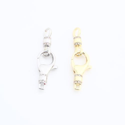 Messing Hakenverschluss, plattiert, DIY & mit Strass, keine, 31x10x5mm, verkauft von PC