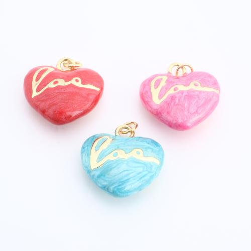 Pendentifs de Émail laiton , coeur, Placage de couleur d'or, DIY & émail, plus de couleurs à choisir Vendu par PC