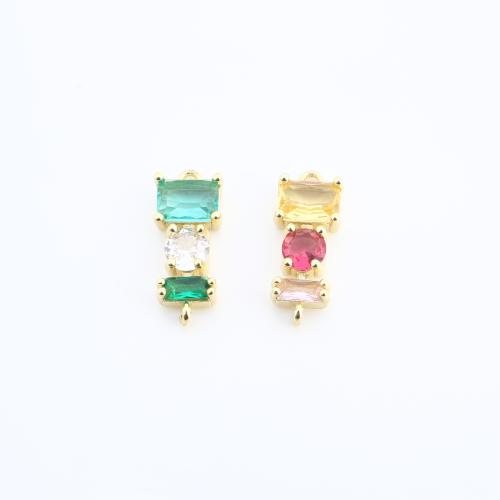 Messing Ohrring Tropfen Komponente, Geometrisches Muster, goldfarben plattiert, DIY & mit Strass, keine, 17x8x4mm, verkauft von PC