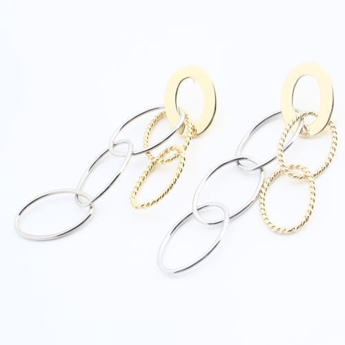 Messing Tropfen Ohrring, Geometrisches Muster, plattiert, Modeschmuck & für Frau & hohl, 85x17x14mm, verkauft von Paar