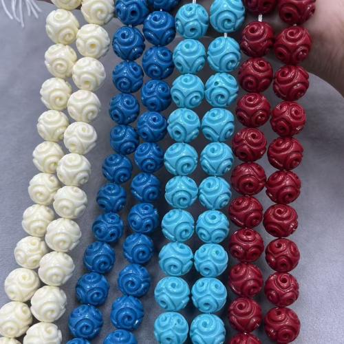 Dyed Shell Beads, Shell Powder, Round, DIY 13mm 