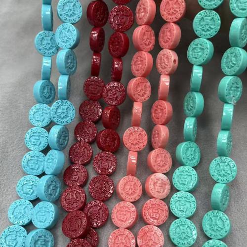 Окрашенные бусы, Shell Powder, Плоская круглая форма, DIY, Много цветов для выбора, 12mm, 45ПК/сумка, продается сумка