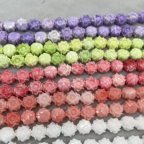 Dyed Shell Beads, Shell Powder, Flower, DIY 12mm 