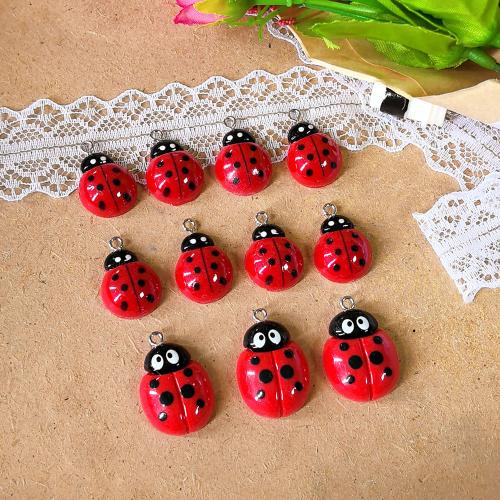Animal Resin Pendant, Ladybug, DIY & enamel 