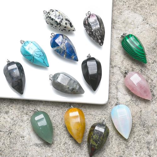 Gemstone Jewelry Pendant, Teardrop, DIY & faceted 