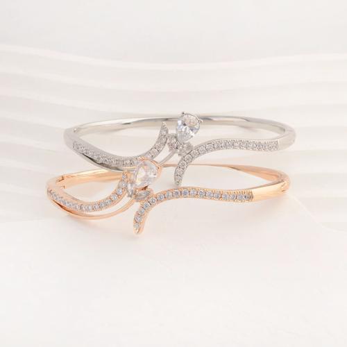 Zinc Alloy Bangle, plated, for woman & with rhinestone Inner Approx 