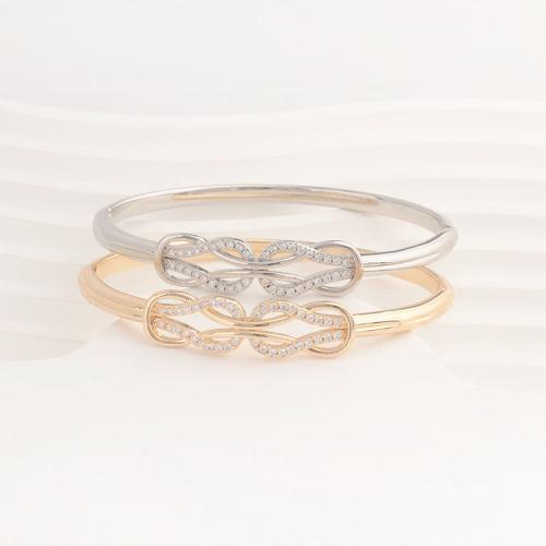 Zinc Alloy Bangle, plated, micro pave cubic zirconia & for woman Inner Approx 