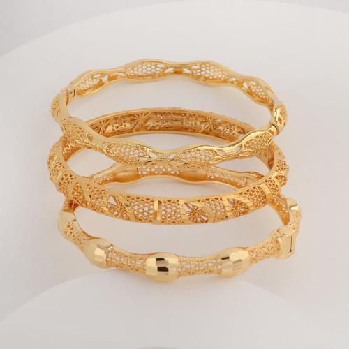 Zinc Alloy Bangle, sang gold plated & for woman & hollow, Inner Approx 60mm 
