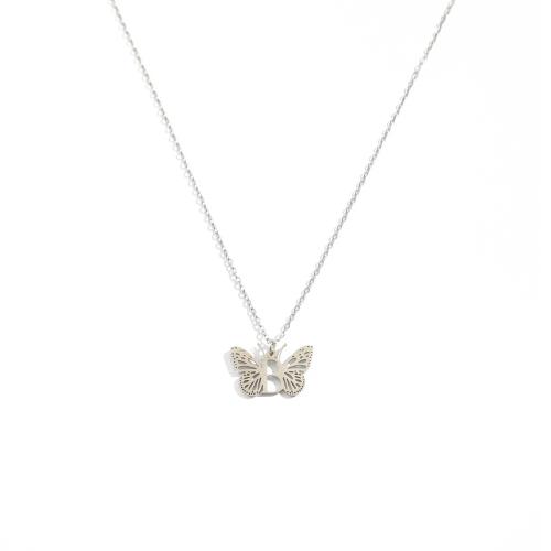 304 Stainless Steel Necklace, with 5cm extender chain, Butterfly, Unisex & with letter pattern, original color Approx 45 cm 