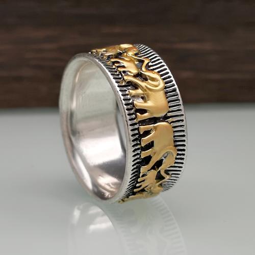 alliage de zinc bague, éléphant, Placage, Vintage & unisexe & normes différentes pour le choix Vendu par PC