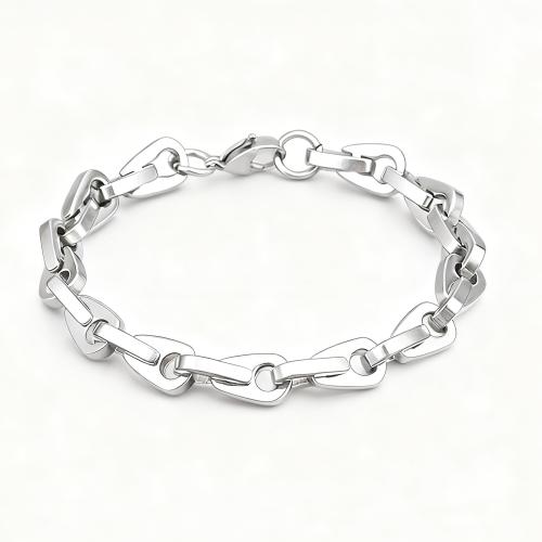 304 Stainless Steel Bracelet, polished, fashion jewelry & for man, original color Approx 8.66 Inch 