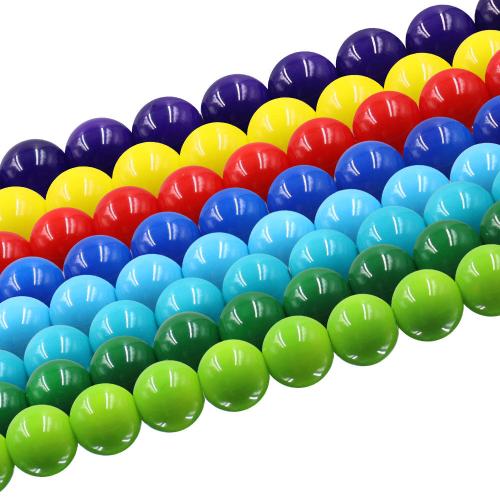 Plaqué Perles de verre, Rond, DIY & normes différentes pour le choix, plus de couleurs à choisir Environ 38 cm, Vendu par brin