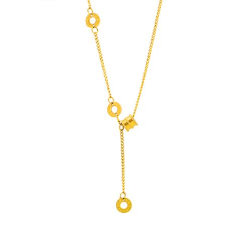 acero inoxidable 304 collar, con 5cm extender cadena, chapado en color dorado, cadena lateral & para mujer, longitud:aproximado 44 cm, Vendido por UD