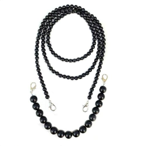 pententif émail de téléphone portable, Acrylique, avec alliage de zinc, Rond, fait à la main, unisexe & normes différentes pour le choix, noire, Vendu par PC