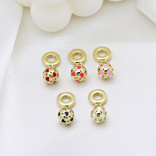 Colgantes de Europeo de latón, metal, fútbol, chapado en color dorado, Bricolaje & esmalte, más colores para la opción, 22mm, Vendido por UD