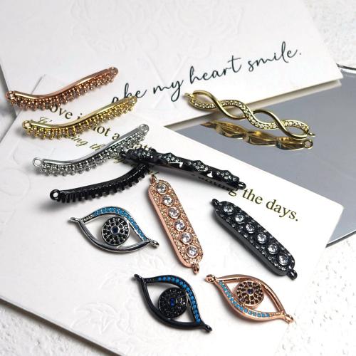 Cubic Zirconia Micro Pave Brass Connector, plated, DIY & micro pave cubic zirconia, connector size 10-35mm 