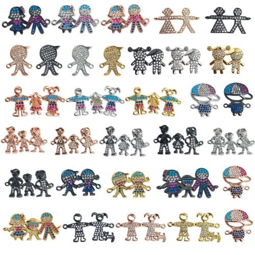 Cubic Zirconia Micro Pave Brass Connector, plated, DIY & micro pave cubic zirconia, connector size 10-40mm 