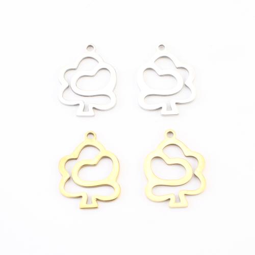 Pendentif creux en acier inoxydable, Acier inoxydable 304, Placage, DIY, plus de couleurs à choisir Vendu par lot