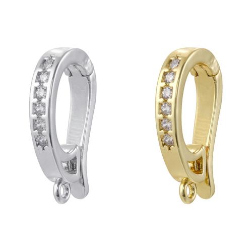 clip de bijoux en laiton, Placage, DIY & pavé de micro zircon, plus de couleurs à choisir Vendu par PC[