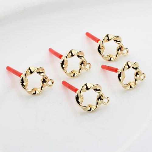 Zinc Alloy Ear Stud Component, gold color plated, DIY [