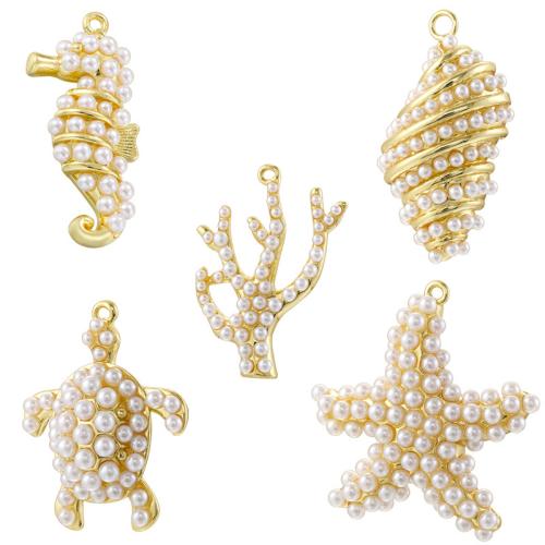 Pendentifs d'animaux en laiton, avec perle de plastique, Placage, DIY & styles différents pour le choix, Vendu par PC