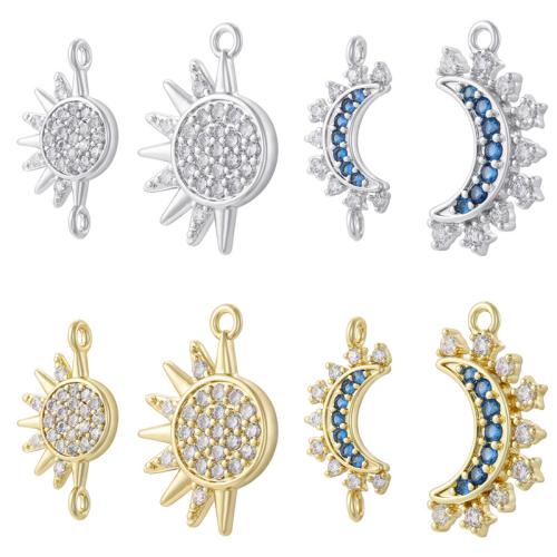 Cubic Zirconia Micro Pave Brass Pendant, plated, DIY & micro pave cubic zirconia 