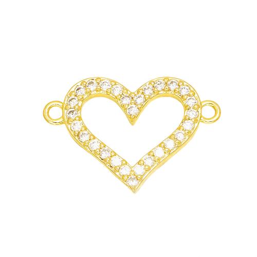 Cubic Zirconia Micro Pave Brass Connector, gold color plated, DIY & micro pave cubic zirconia 