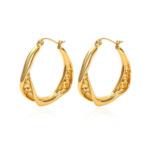 Acier inoxydable 304 boucle d'oreille leverback, Placage de couleur d'or, bijoux de mode & pour femme Vendu par paire