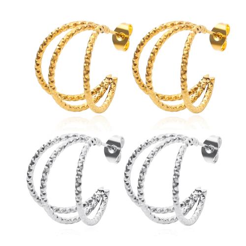 Acier inoxydable 304 boucle d oreille dormeuse, Motif géométrique, Placage, pour femme & creux, plus de couleurs à choisir Vendu par paire