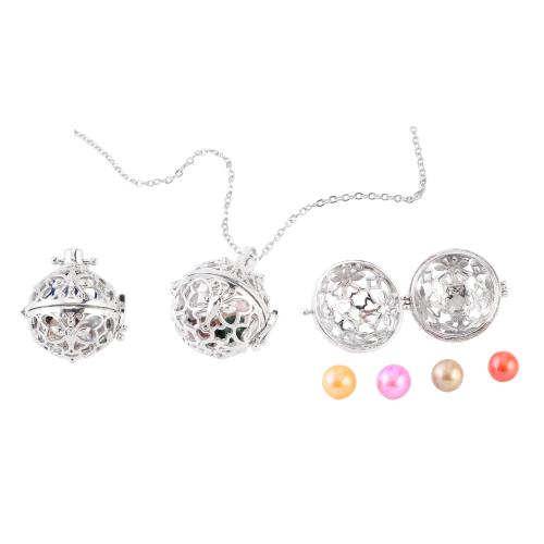 クラム ネックレス, とともに 304ステンレス鋼チェーン & 亜鉛合金ペンダント, とともに 5cm エクステンダチェーン, 女性用 & くり抜き, 無色, pendant size 18-25mm, 長さ:約 40 センチ, 売り手 セット